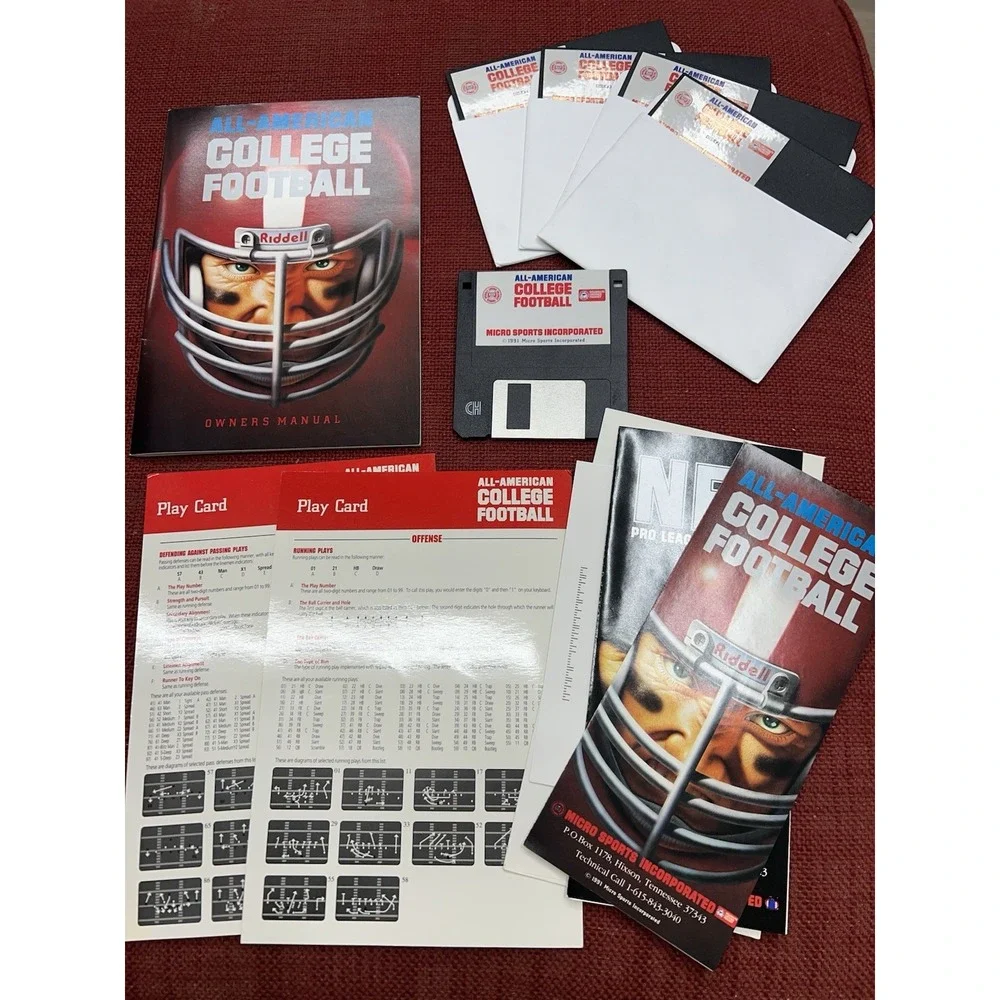 All-American College Football - PC - 5.5 & 3.5 Floppy + Interplay - CIB